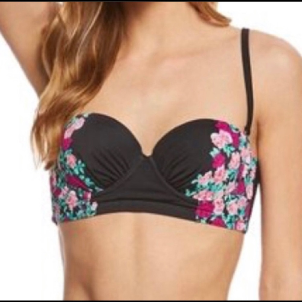 Betsey Johnson Ballerina Rose Bandeau Biki…